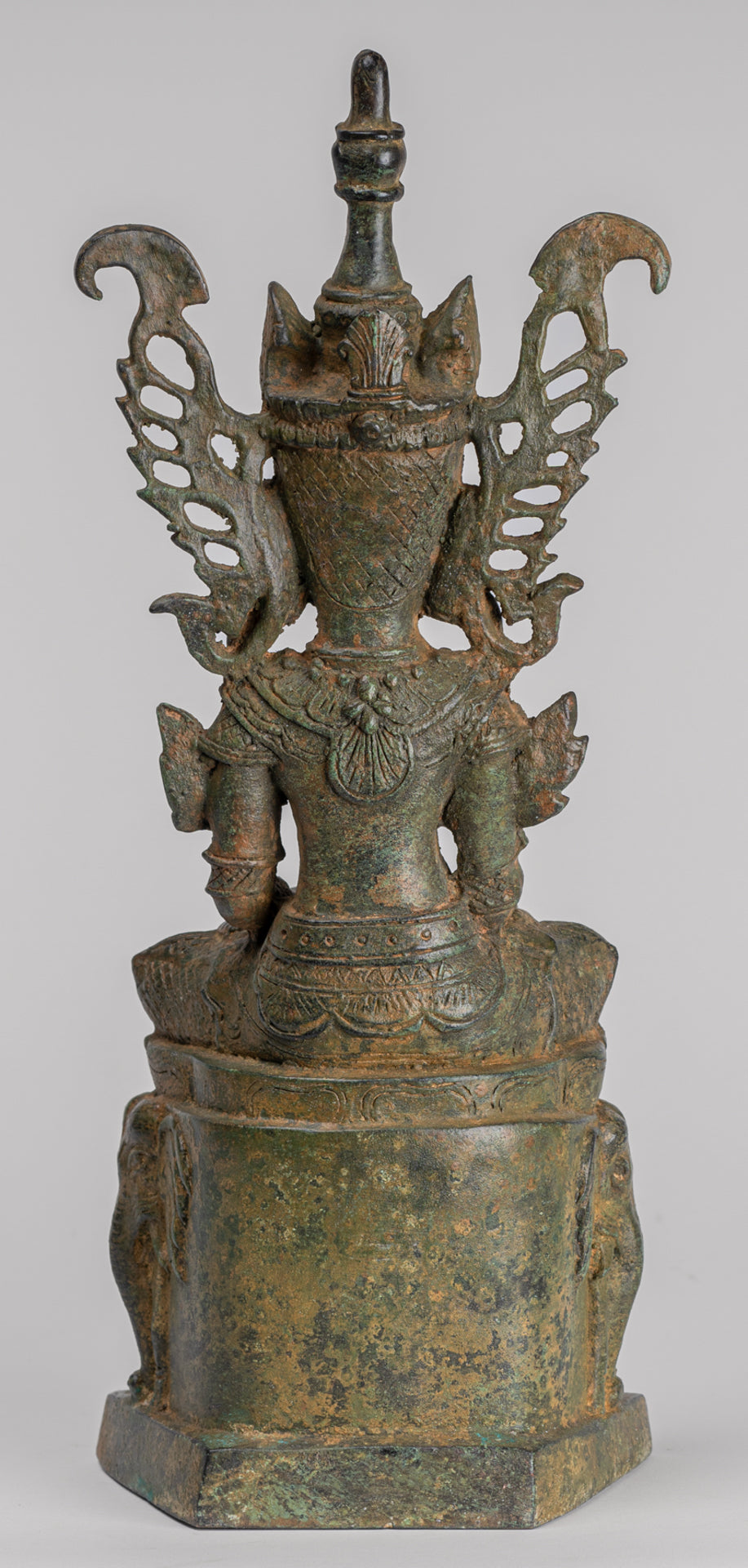Buddha Statue - Antique Burmese Style Bronze Shan Enlightenment Seated Buddha Statue - 35cm/14"