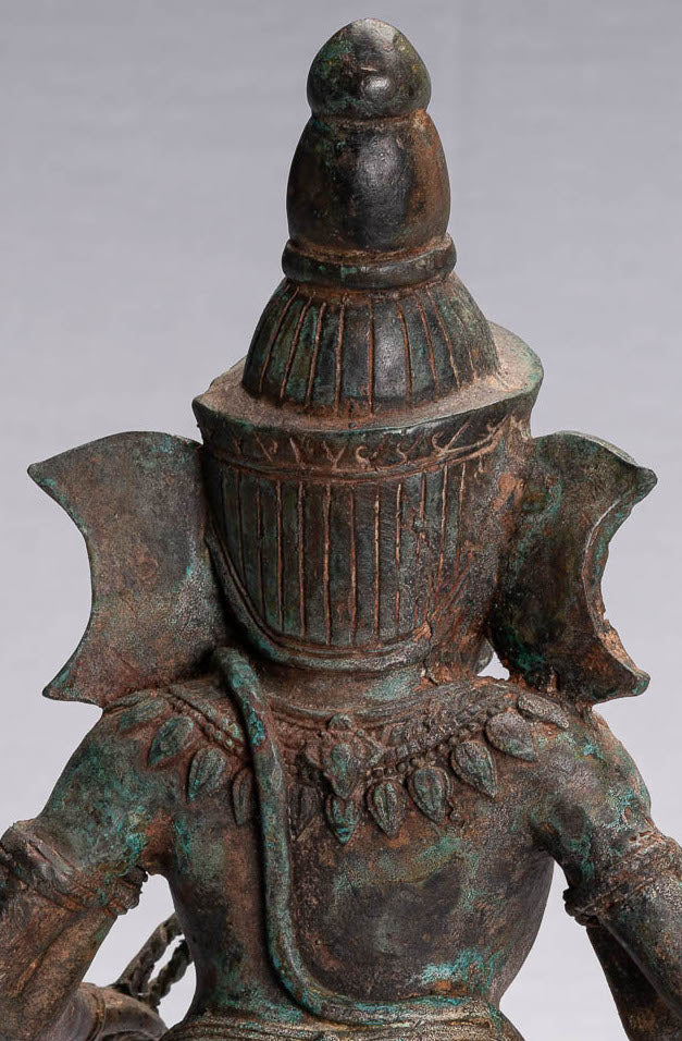 Statua Ganesha - Statua di ganesha in bronzo in stile tailandese antico - 39 cm/16 "