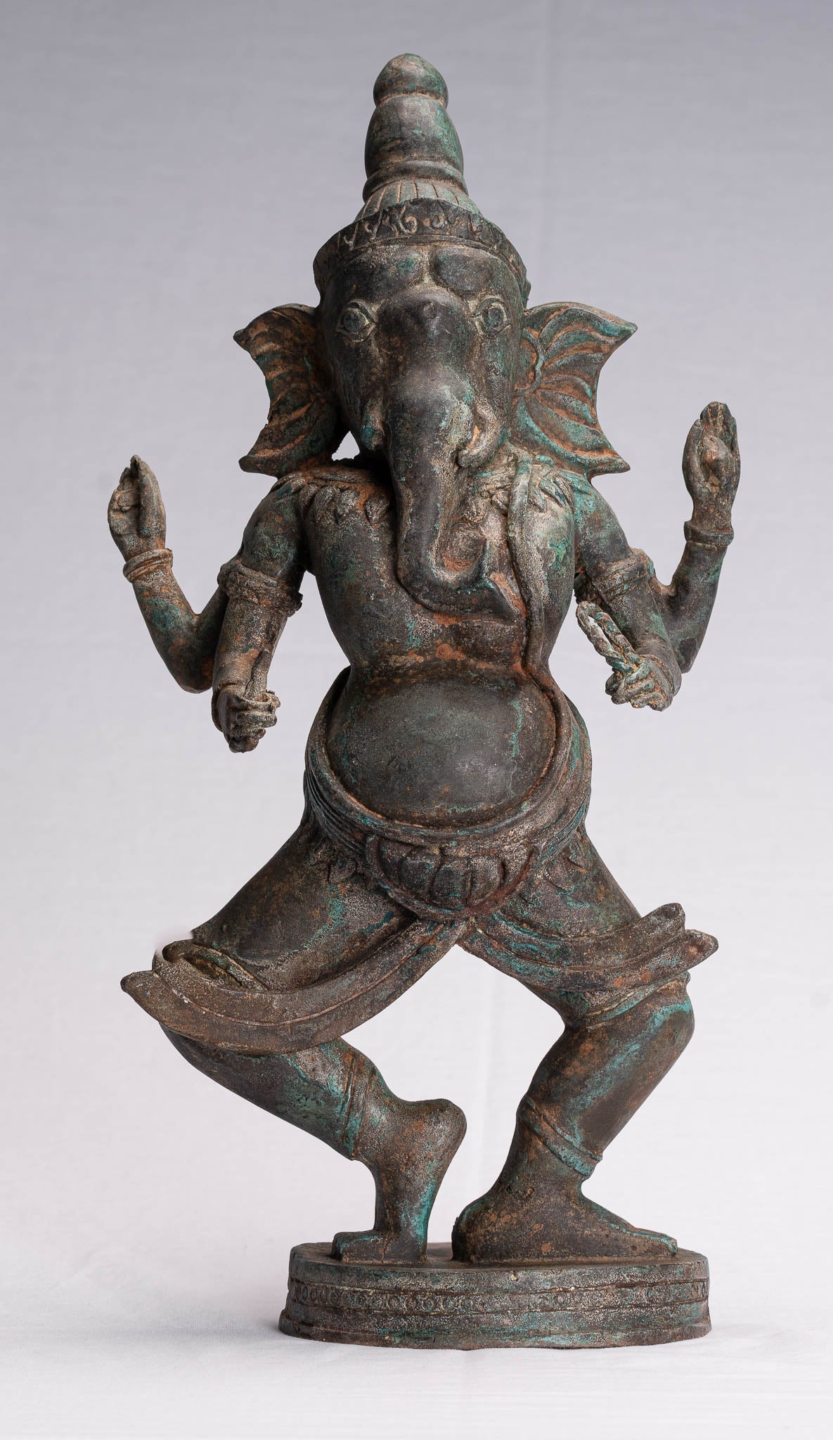 Statua Ganesha - Statua di ganesha in bronzo in stile tailandese antico - 39 cm/16 "