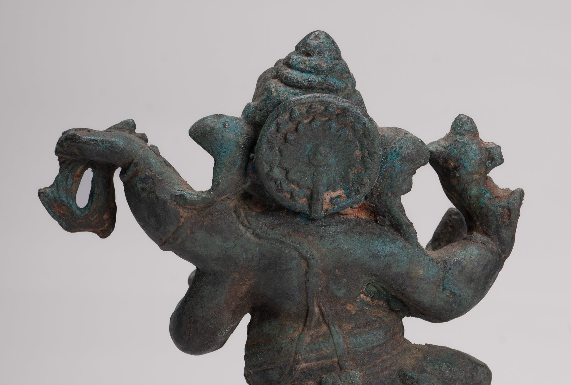 Ganesha Statue - Antique Thai Style Bronze Dancing Ganesha Statue - 30cm/12"