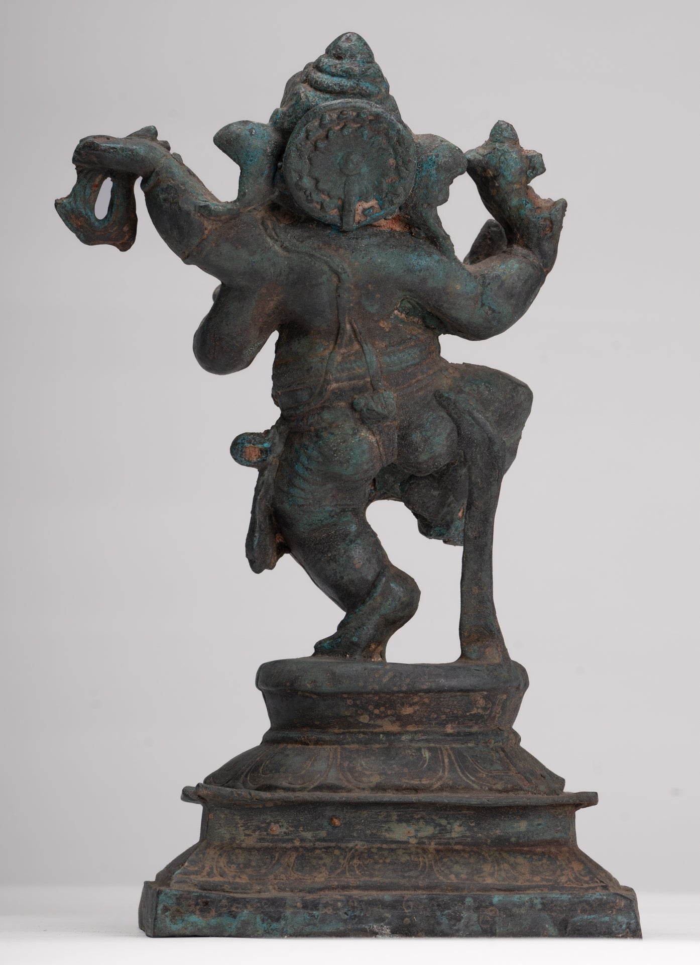 Ganesha Statue - Antique Thai Style Bronze Dancing Ganesha Statue - 30cm/12"