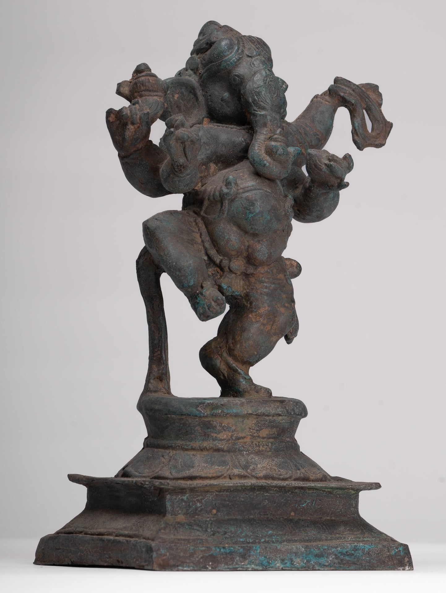 Ganesha Statue - Antique Thai Style Bronze Dancing Ganesha Statue - 30cm/12"