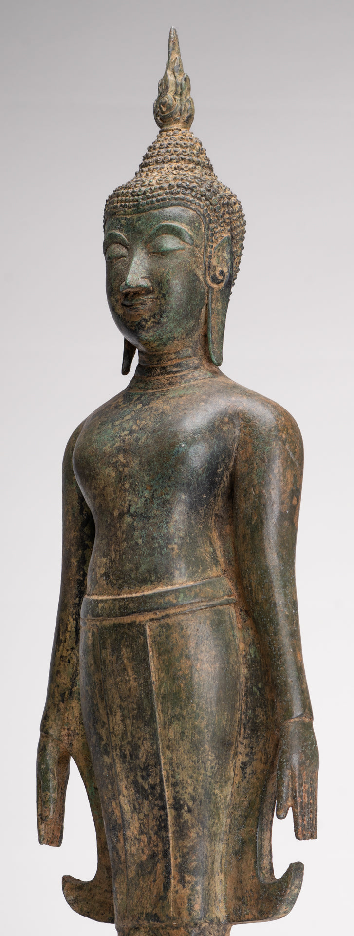 Buddha Statue - Antique Ayutthaya Style Thai Bronze Varada Charity Buddha Statue - 61cm/24"