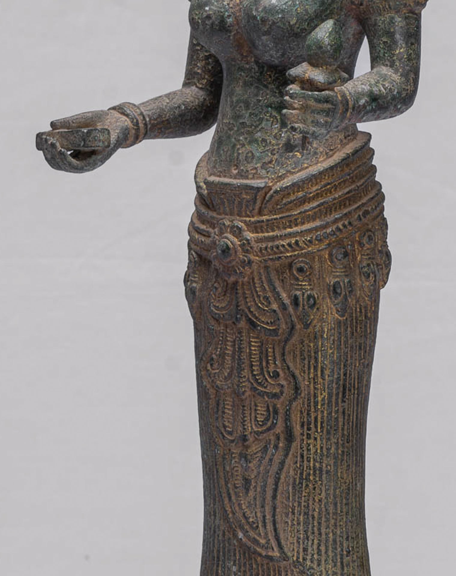 Lakshmi Statue - Antique Khmer Style Bronze Lakshmi / Devi Consort of Vishnu Statue - 54cm/22"