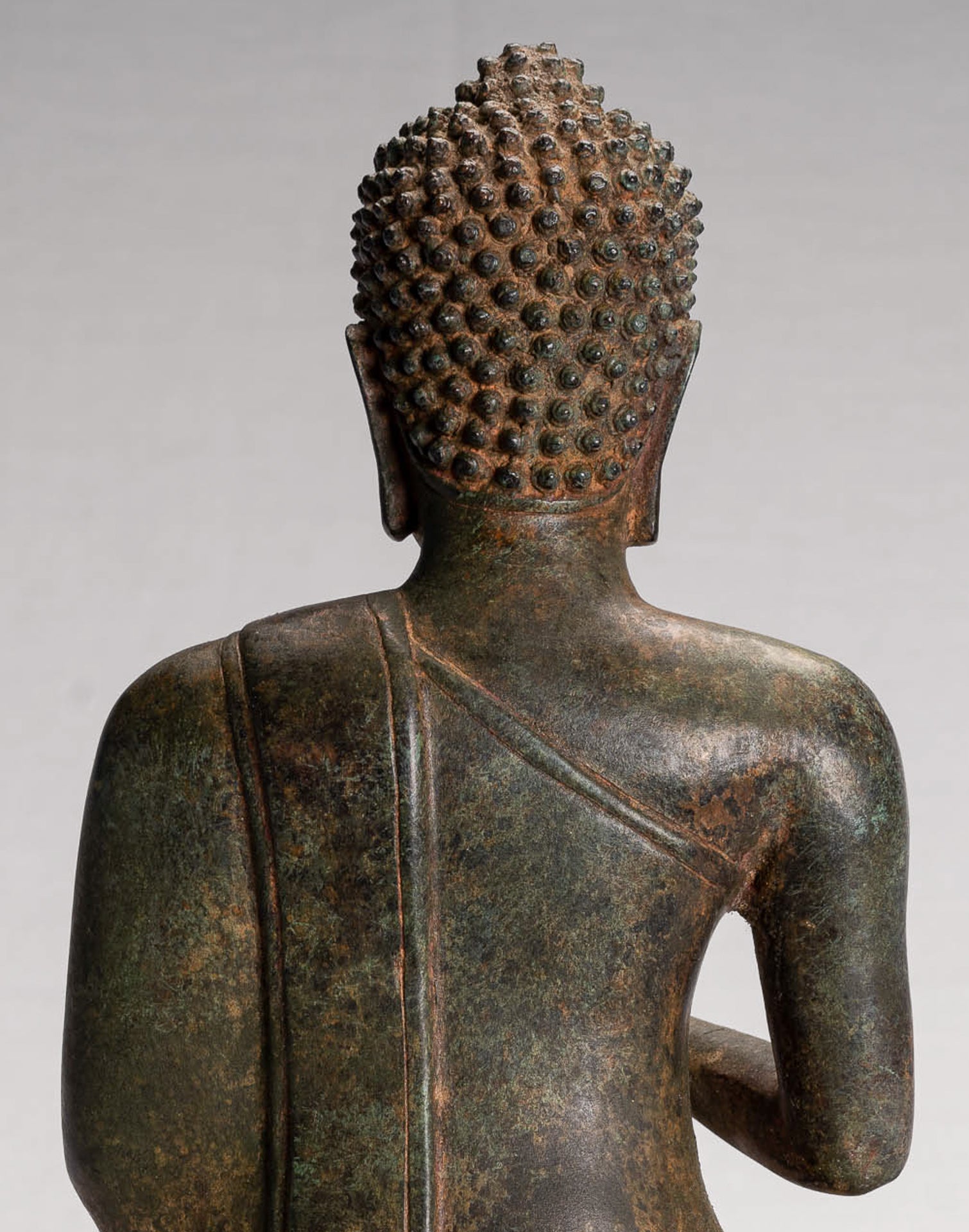 Buddha Statue - Antique Thai Style Seated Buddha Statue - Dharmachakra Teaching Mudra - 35cm/14"