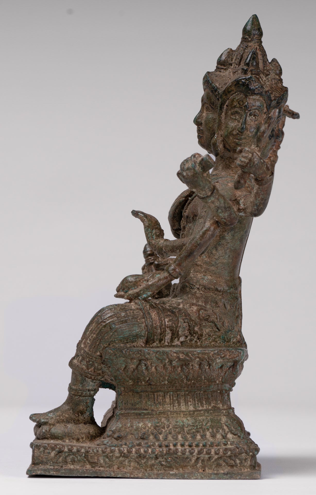 Brahma Statue - Antique Thai Style Bronze Brahma - Hindu God Creation - 22cm/9"