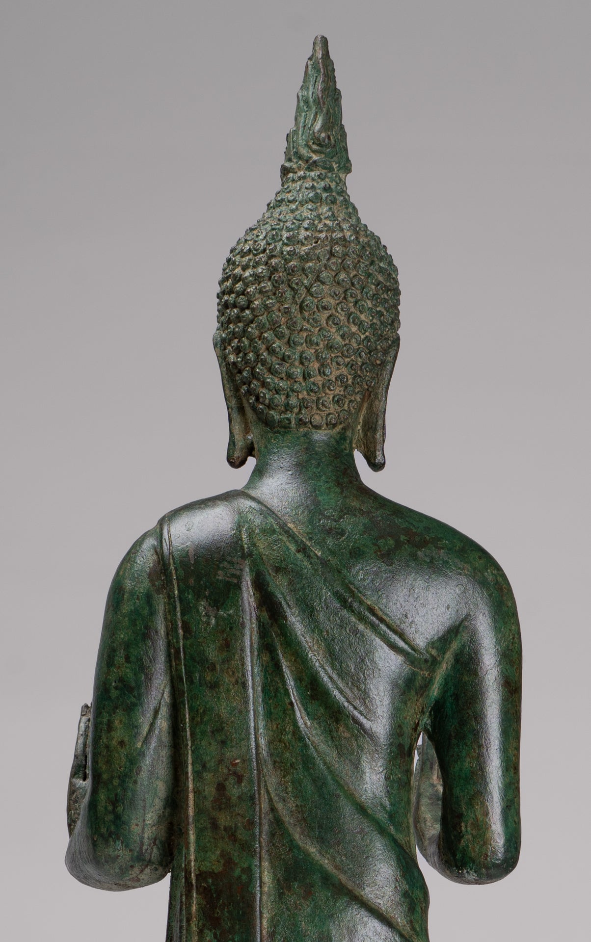 Buddha Statue - Antique Thai Style Bronze Standing Abhaya Protection Buddha Statue - 62cm/25"