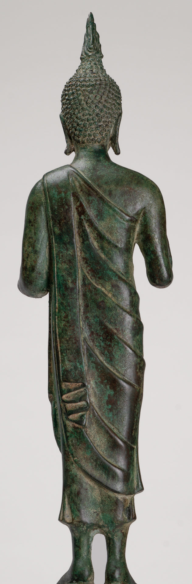 Buddha Statue - Antique Thai Style Bronze Standing Abhaya Protection Buddha Statue - 62cm/25"