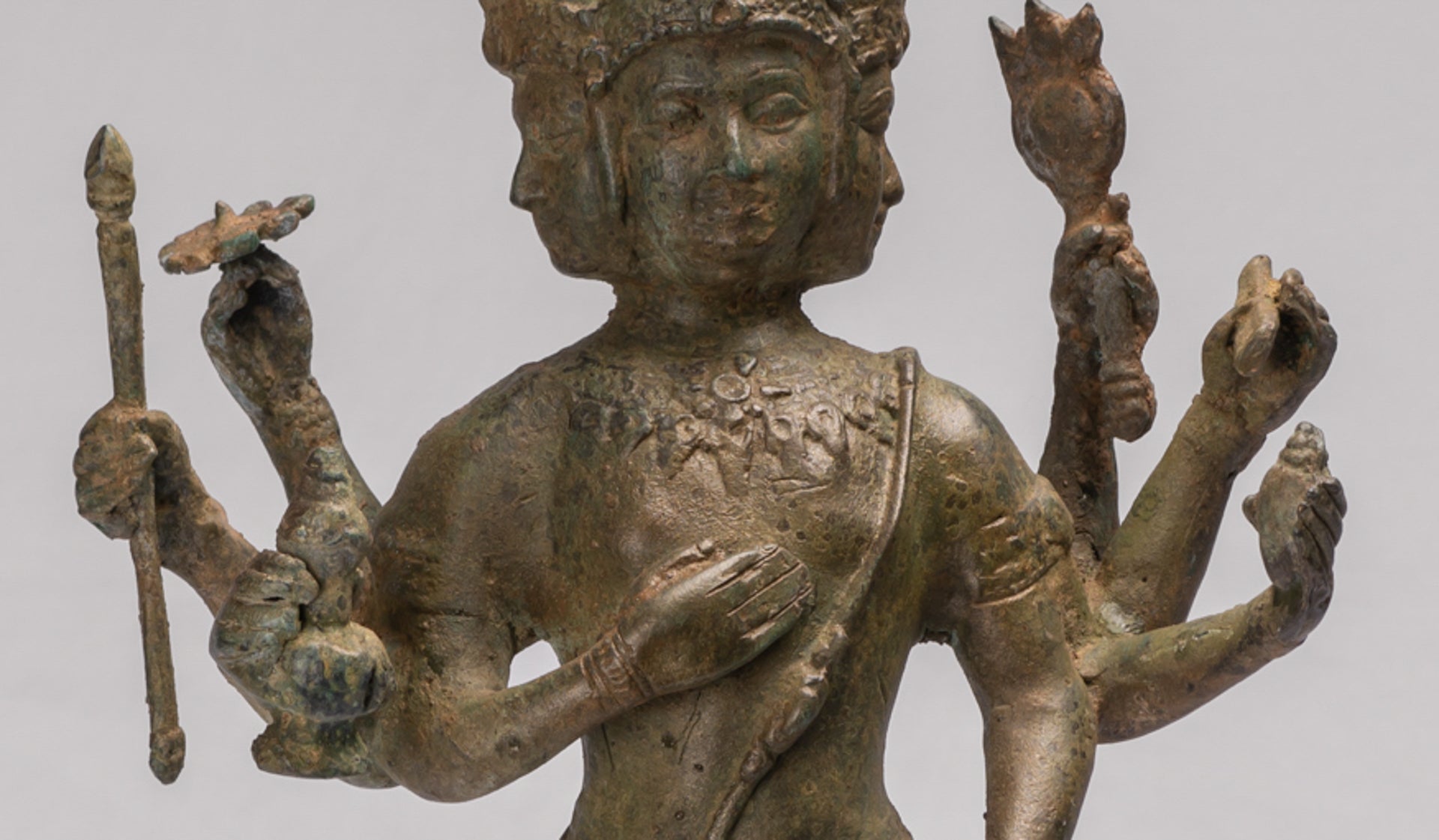 Brahma Statue - Antique Thai Style Bronze Brahma - Hindu God Creation - 48cm/19"