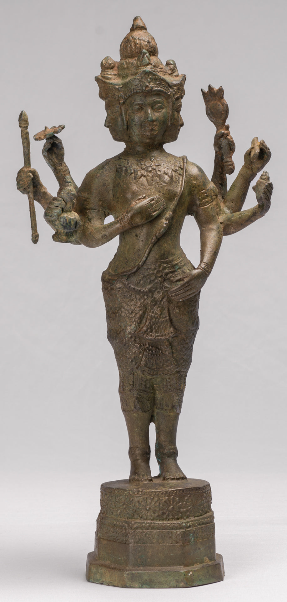 Brahma Statue - Antique Thai Style Bronze Brahma - Hindu God Creation - 48cm/19"