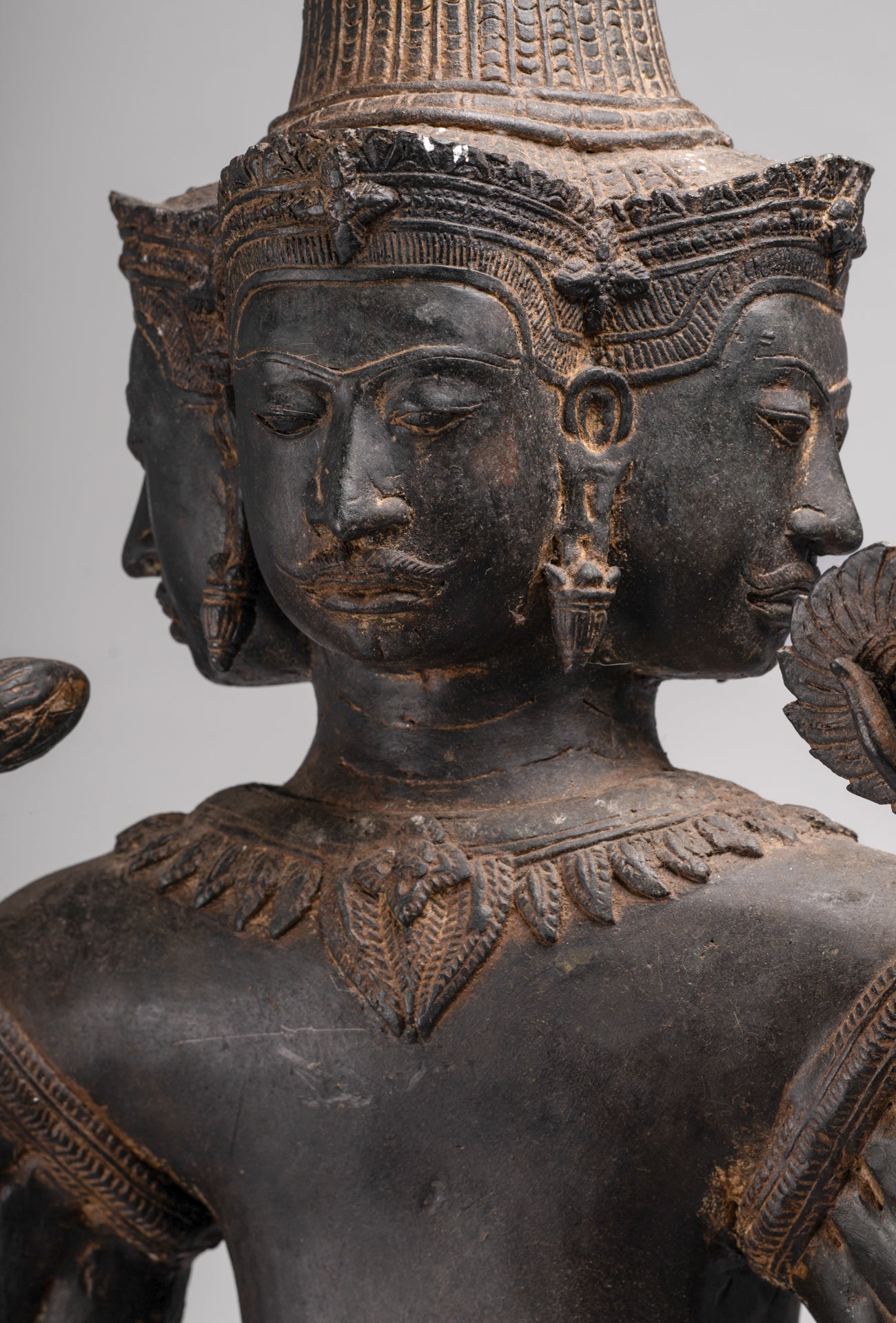 Brahma Statue - Antique Khmer Style Koh Ker Standing Bronze Brahma - Hindu God Creation - 97cm/39"