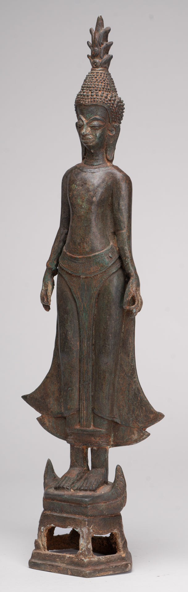 Buddha Statue - Antique Laos Style Standing Buddha Statue in Varada or Charity Mudra - 50cm/20"