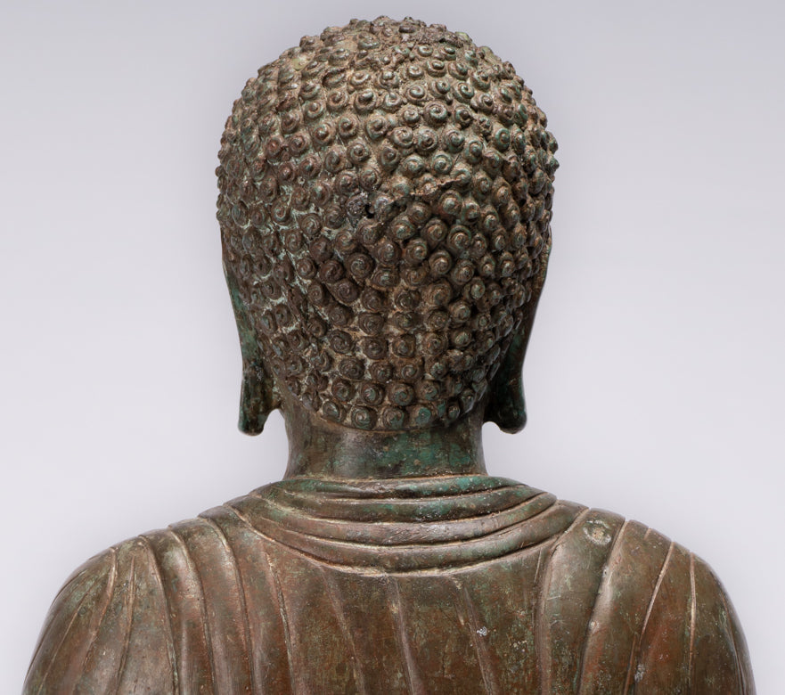 Meditazione seduta in bronzo giapponese antico statua di Buddha Amitab – HD  Asian Art