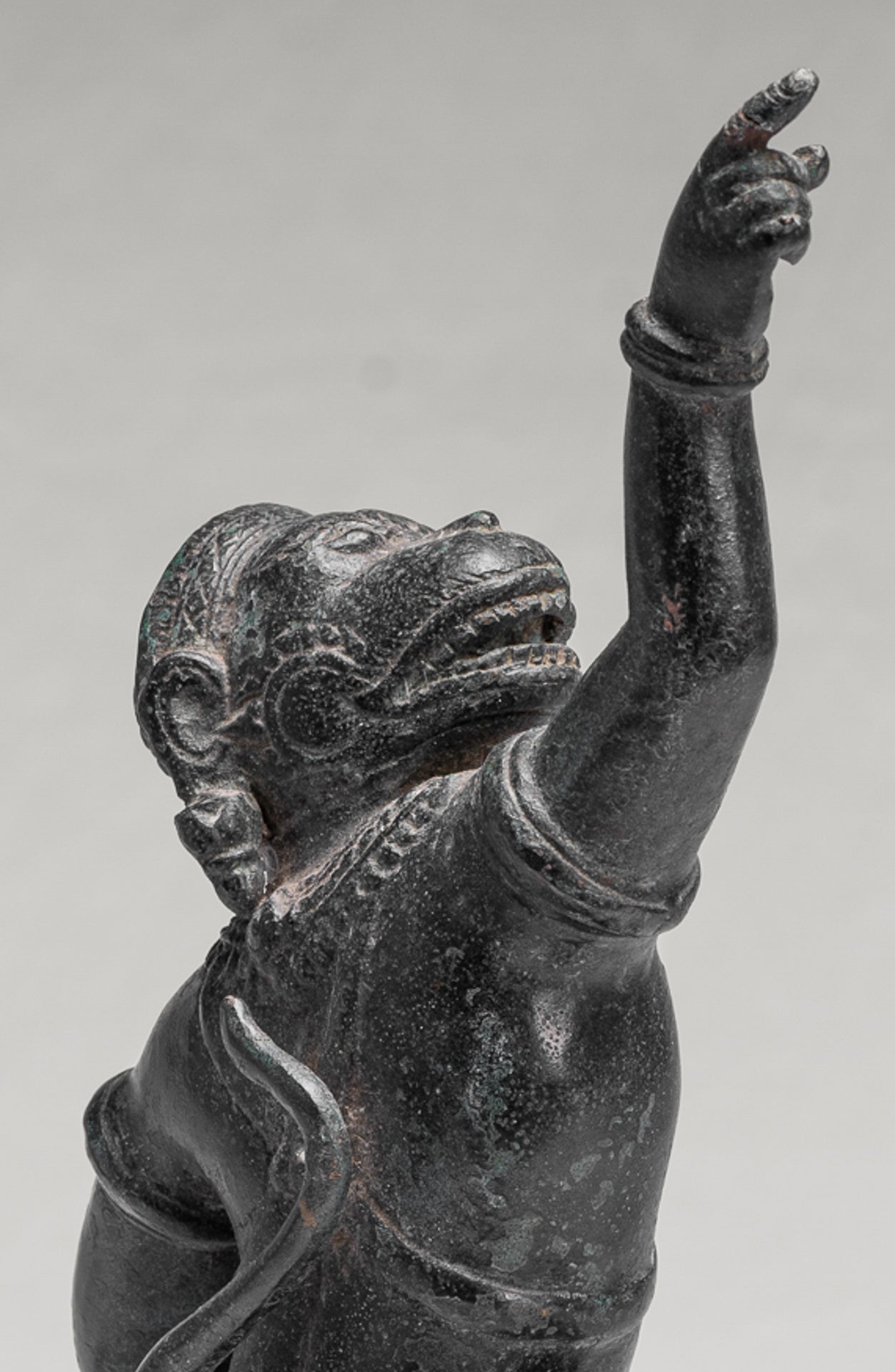 Antique Khmer Style Standing Bayon Hindu God Hanuman Statue - 38cm/15" Tall