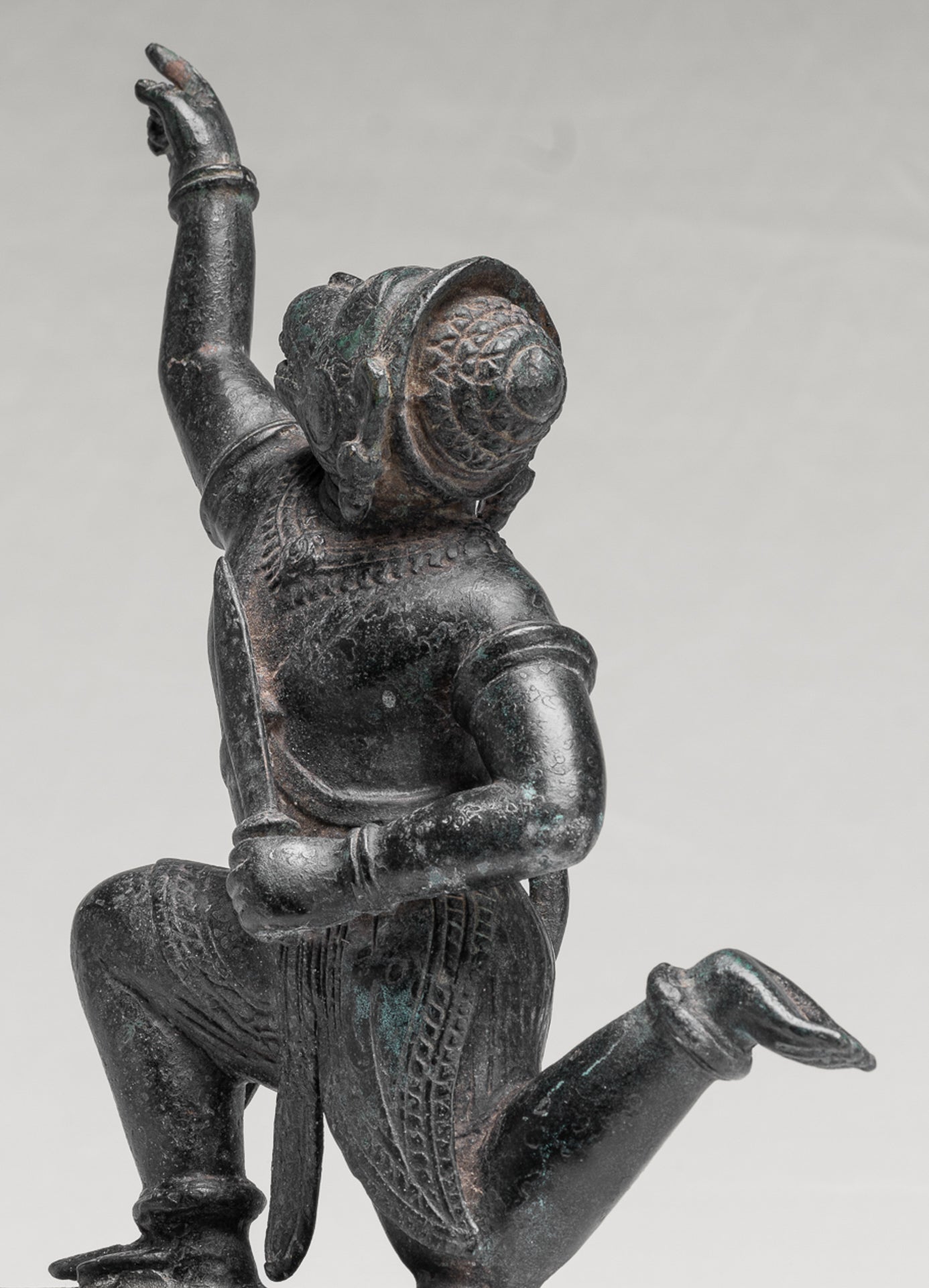 Antique Khmer Style Standing Bayon Hindu God Hanuman Statue - 38cm/15" Tall