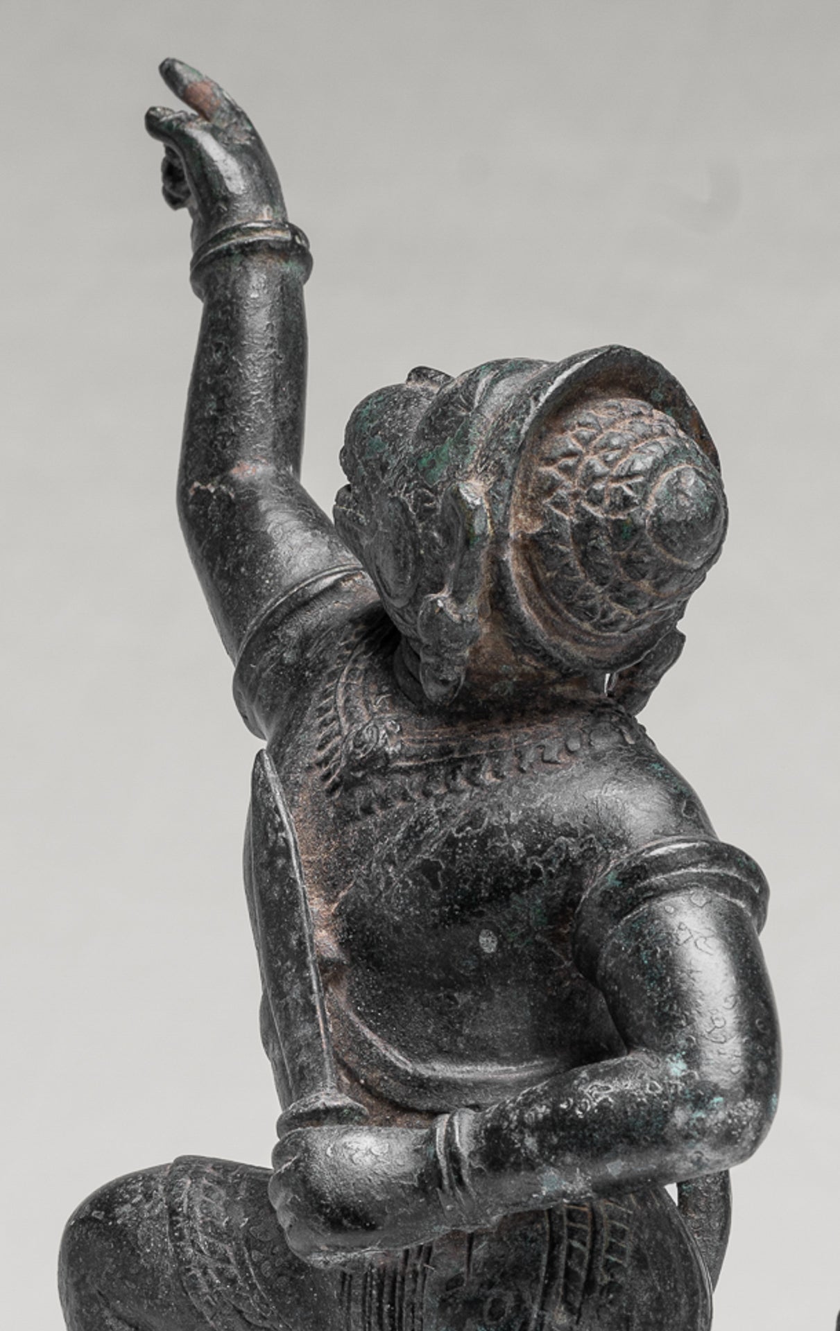 Antique Khmer Style Standing Bayon Hindu God Hanuman Statue - 38cm/15" Tall