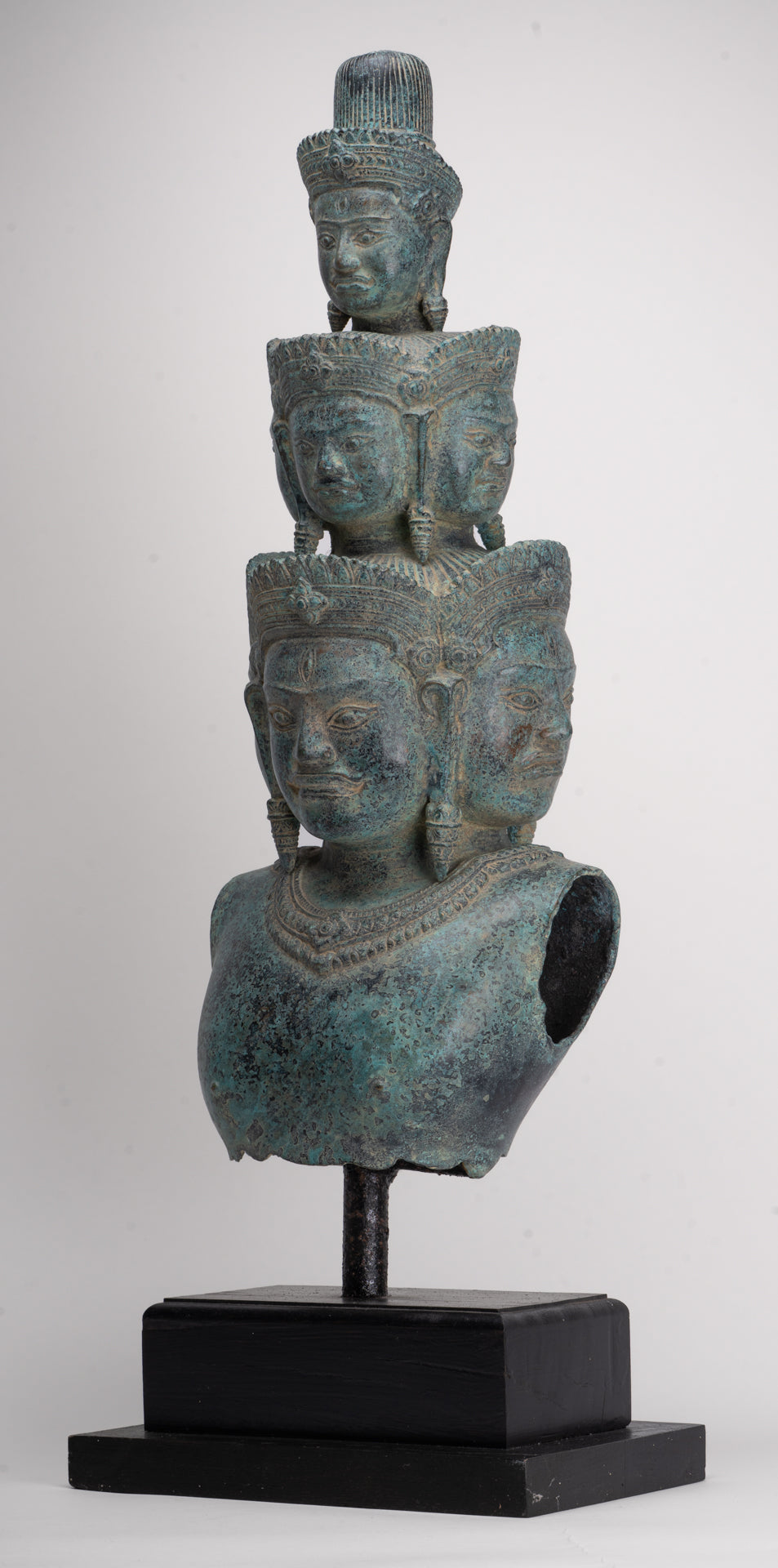 Antique Baphuon Style Mounted Bronze Hevajra Statue - 68cm/27" Tall