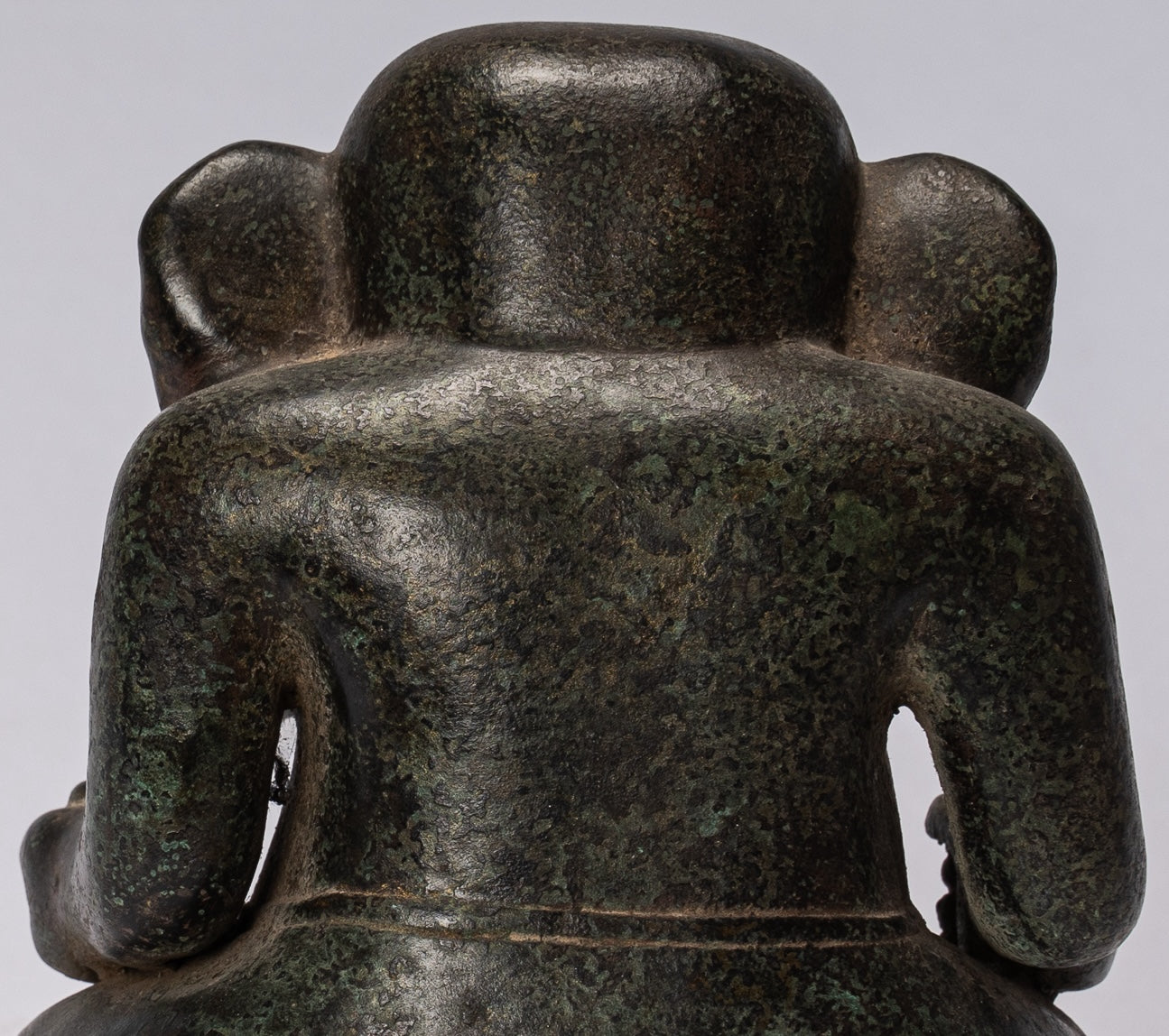 Statua Ganesh - Statua di ganesha in bronzo seduto in stile cham antico - 20 cm/8 "