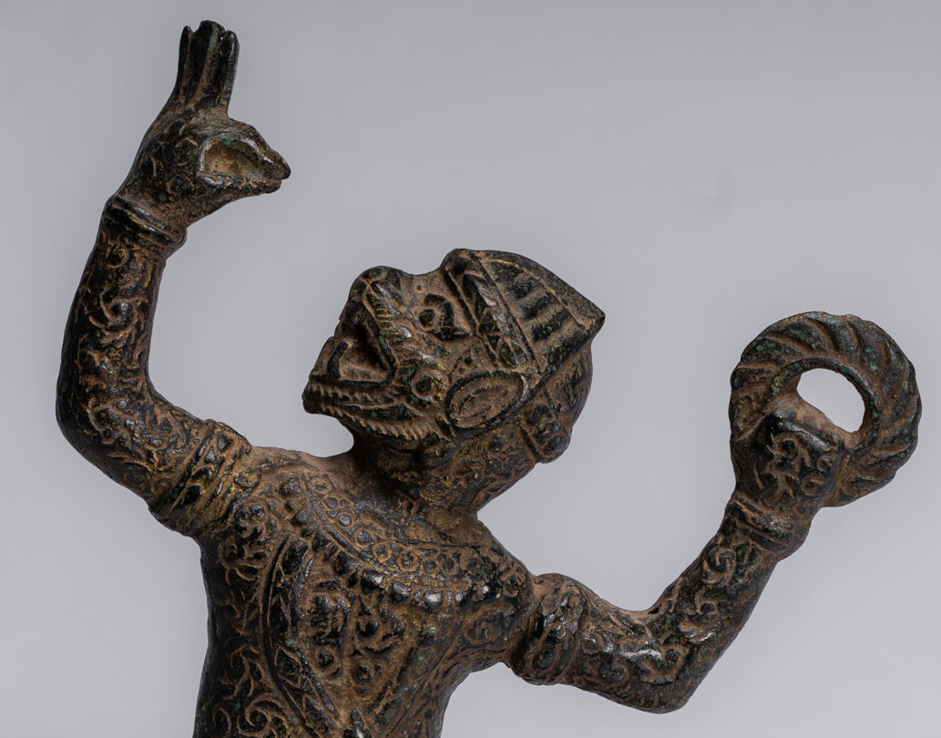 Antike Bayon-Hindu-Gott Hanuman-Statue im Khmer-Stil – 25 cm hoch