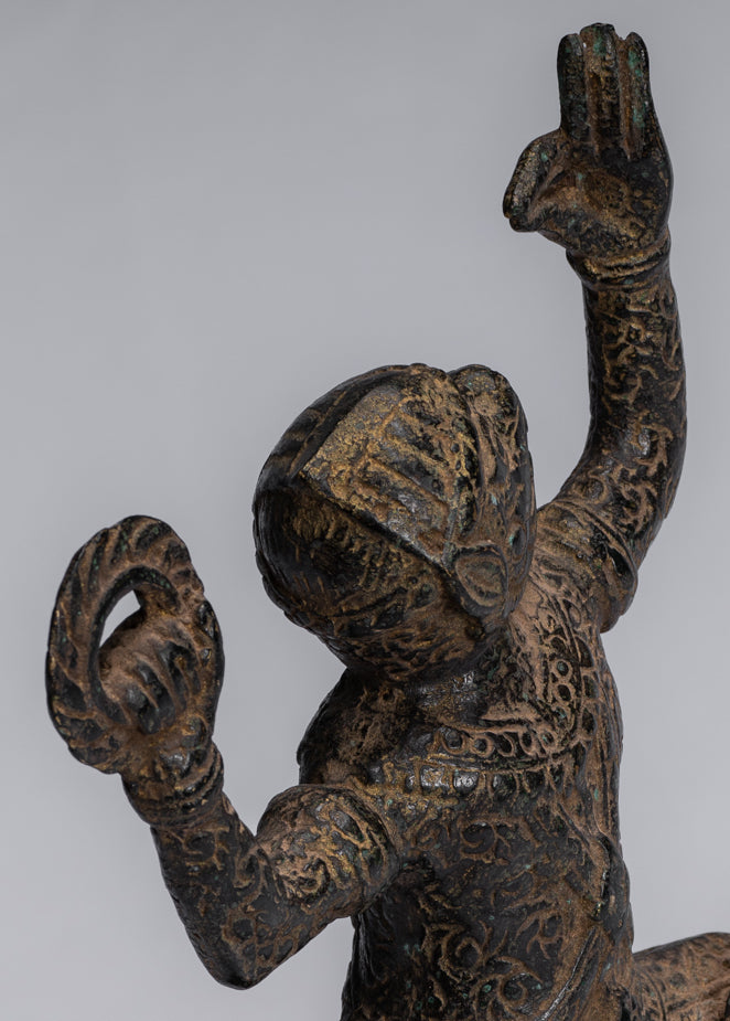 Antike Bayon-Hindu-Gott Hanuman-Statue im Khmer-Stil – 25 cm hoch