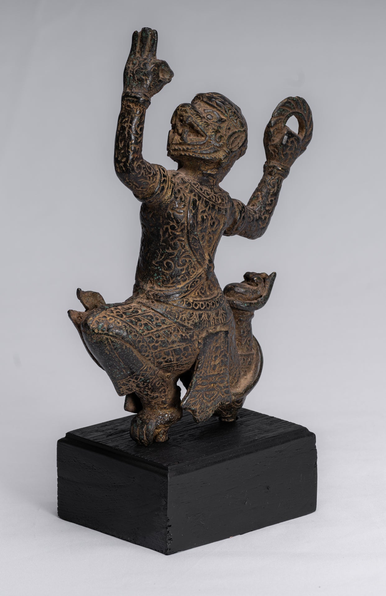 Antike Bayon-Hindu-Gott Hanuman-Statue im Khmer-Stil – 25 cm hoch