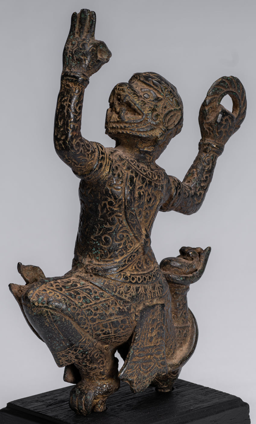 Antike Bayon-Hindu-Gott Hanuman-Statue im Khmer-Stil – 25 cm hoch