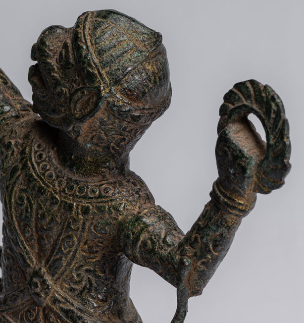 Antique Khmer Style Bayon Hindu God Hanuman Statue - 25cm/10" Tall