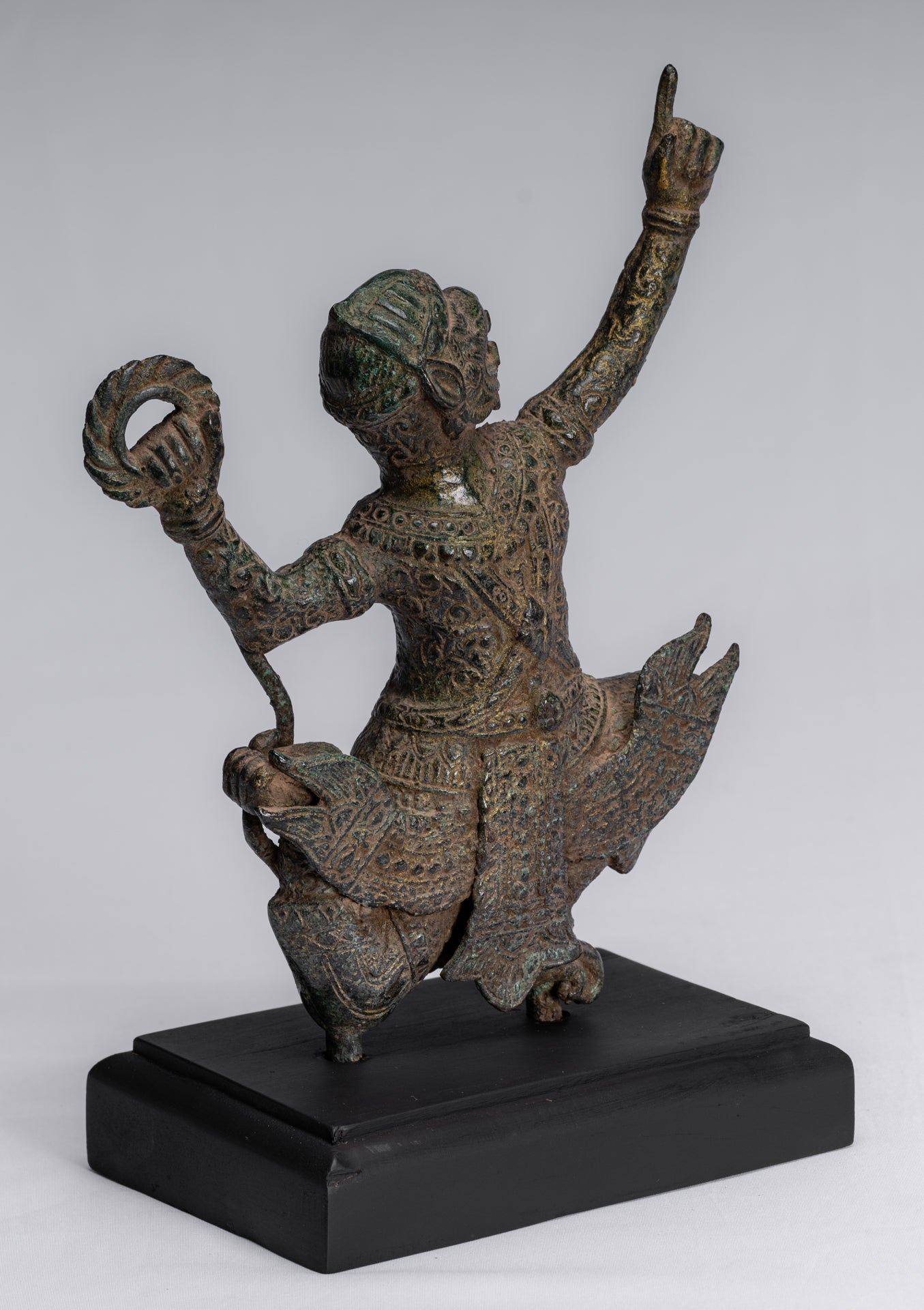 Antique Khmer Style Bayon Hindu God Hanuman Statue - 25cm/10" Tall