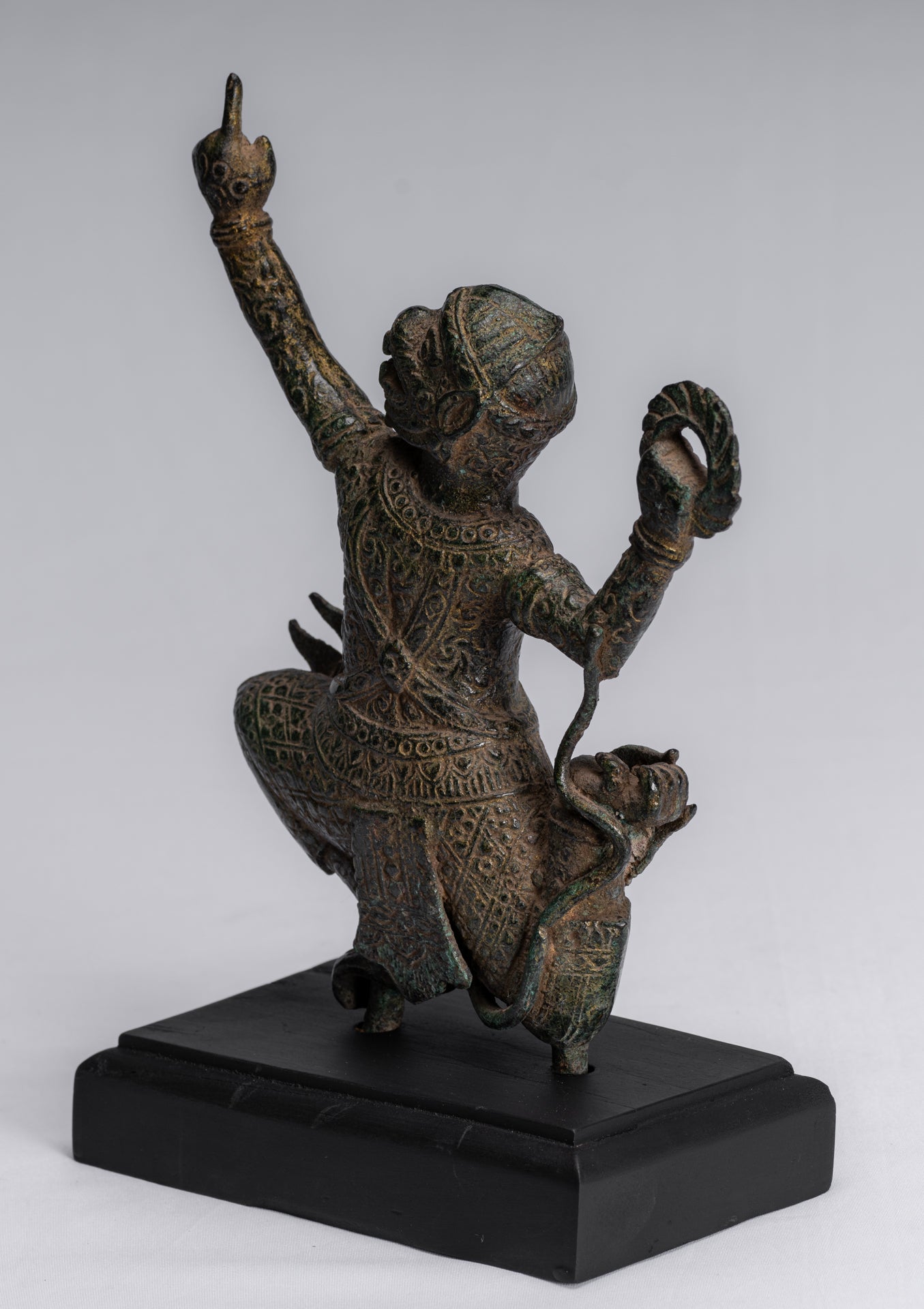 Antique Khmer Style Bayon Hindu God Hanuman Statue - 25cm/10" Tall