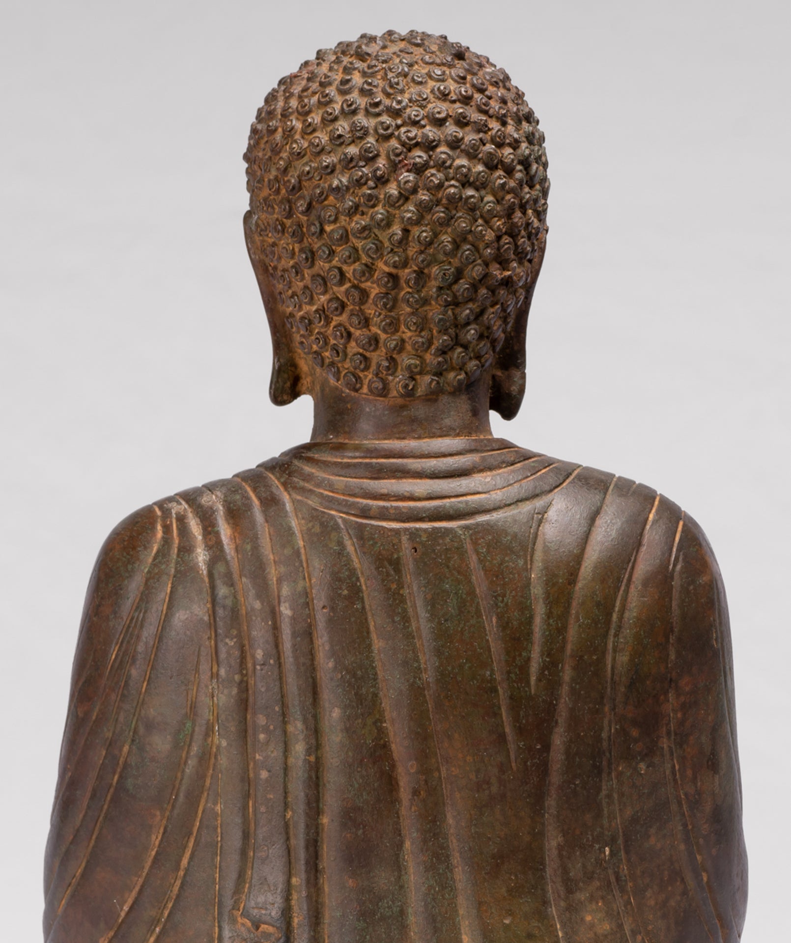 Antique Japanese Style Bronze Seated Meditation Amitabha Buddha Statue - 40cm/16"