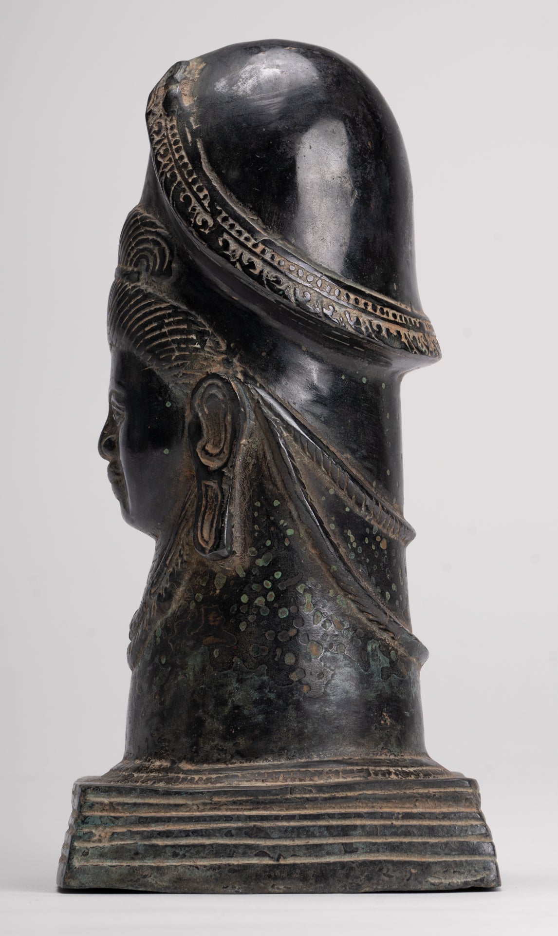 Antique Khmer Style Bronze Shiva Linga / Lingnum - 22cm/9"