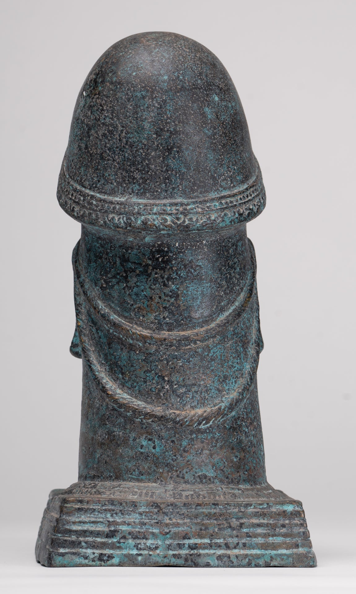 Antique Khmer Style Bronze Shiva Linga / Lingnum - 22cm/9"