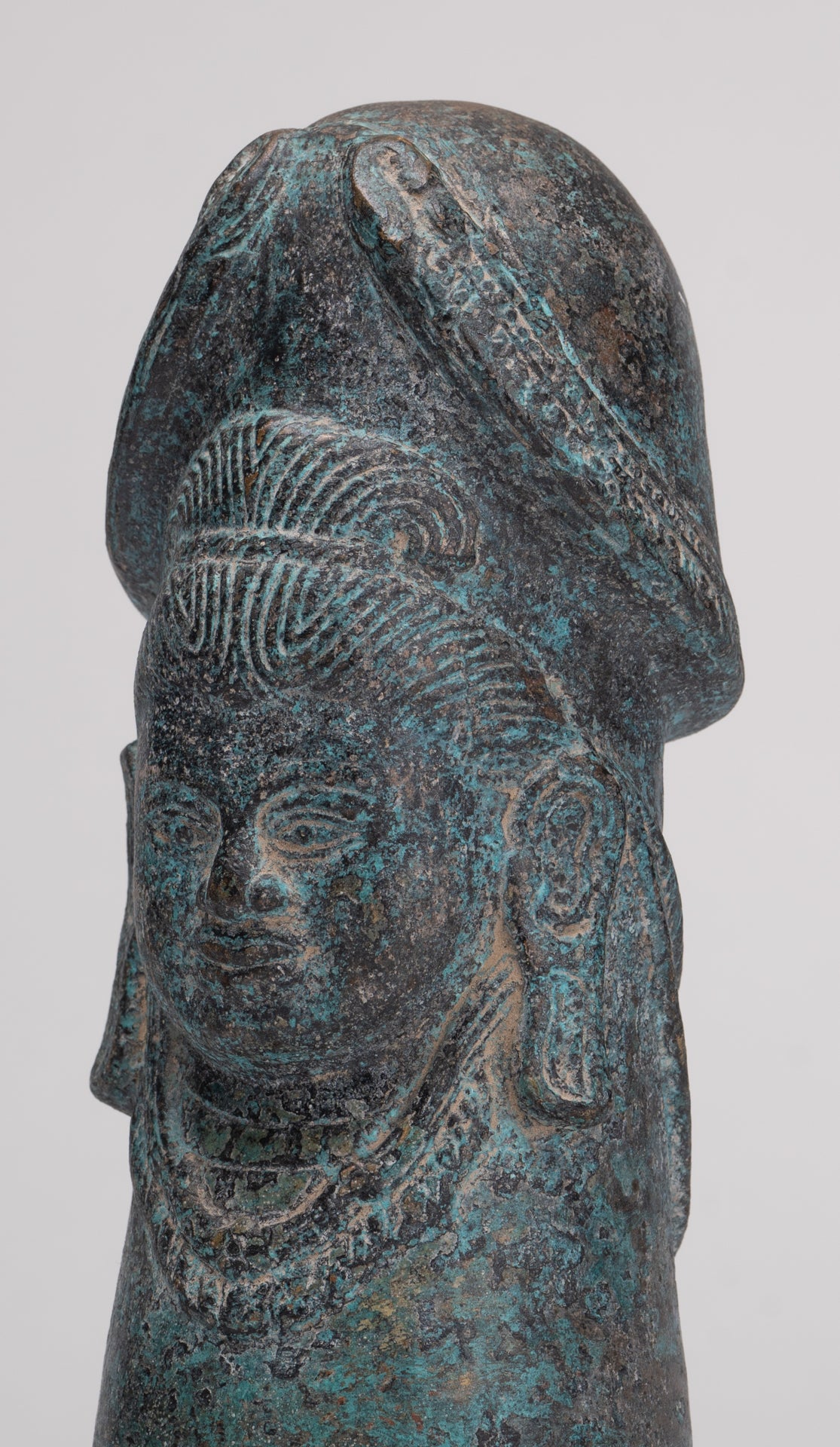 Antique Khmer Style Bronze Shiva Linga / Lingnum - 22cm/9"