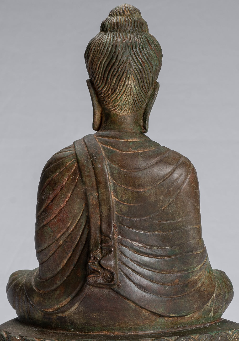 Indian Buddha Statue - Antique Gandhara Style Bronze Enlightenment Buddha Statue - 39cm/16"