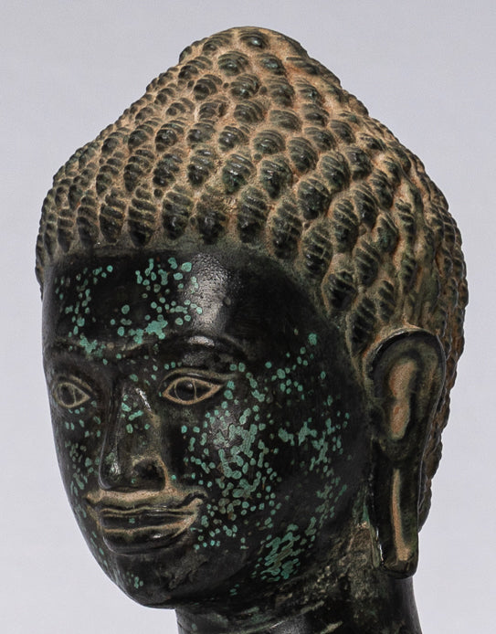 Antike Khmer Style Bronze Vishnu Torso Statue-Protector & Preserver-25cm/10 "