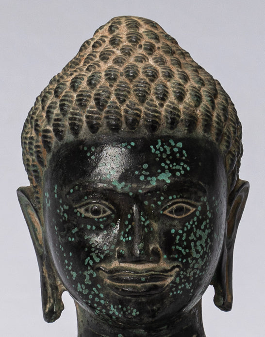 Antike Khmer Style Bronze Vishnu Torso Statue-Protector & Preserver-25cm/10 "