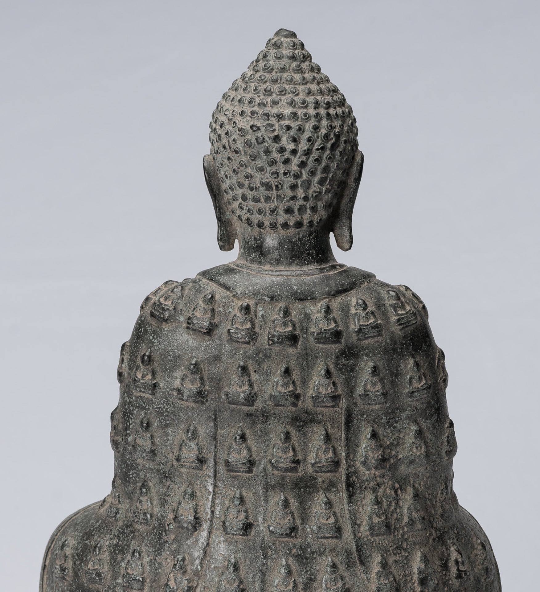 Buddha Statue - Antique Chinese Style Seated Bronze Many Buddha Adoration Buddha - 34cm/14"