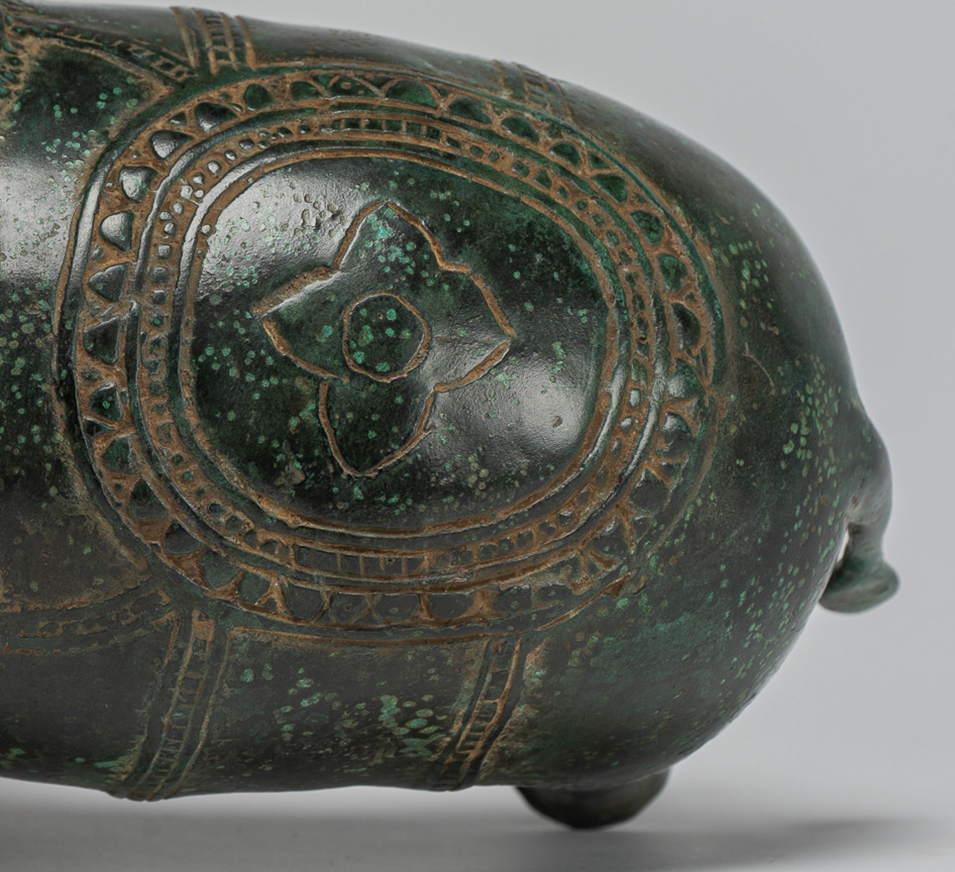 Antike Khmer -Stil Bronze Erawan Airavata oder Elefantenstatue - 18 cm/7 "groß