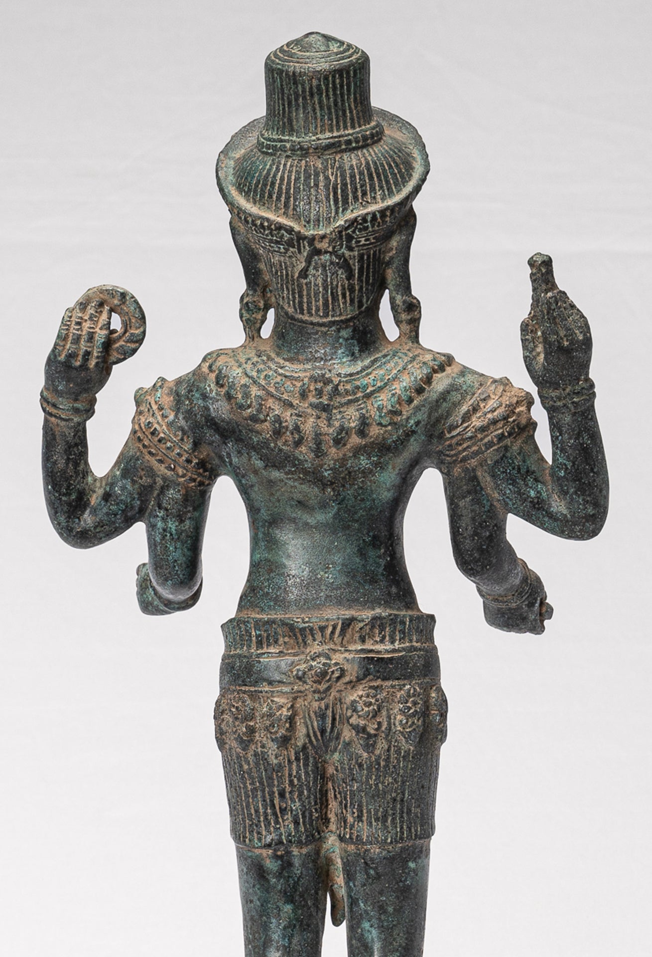 Antique Khmer Style Koh Ker Style Shiva Statue — Standing Four-Armed Shiva in Bronze - 44cm/18"