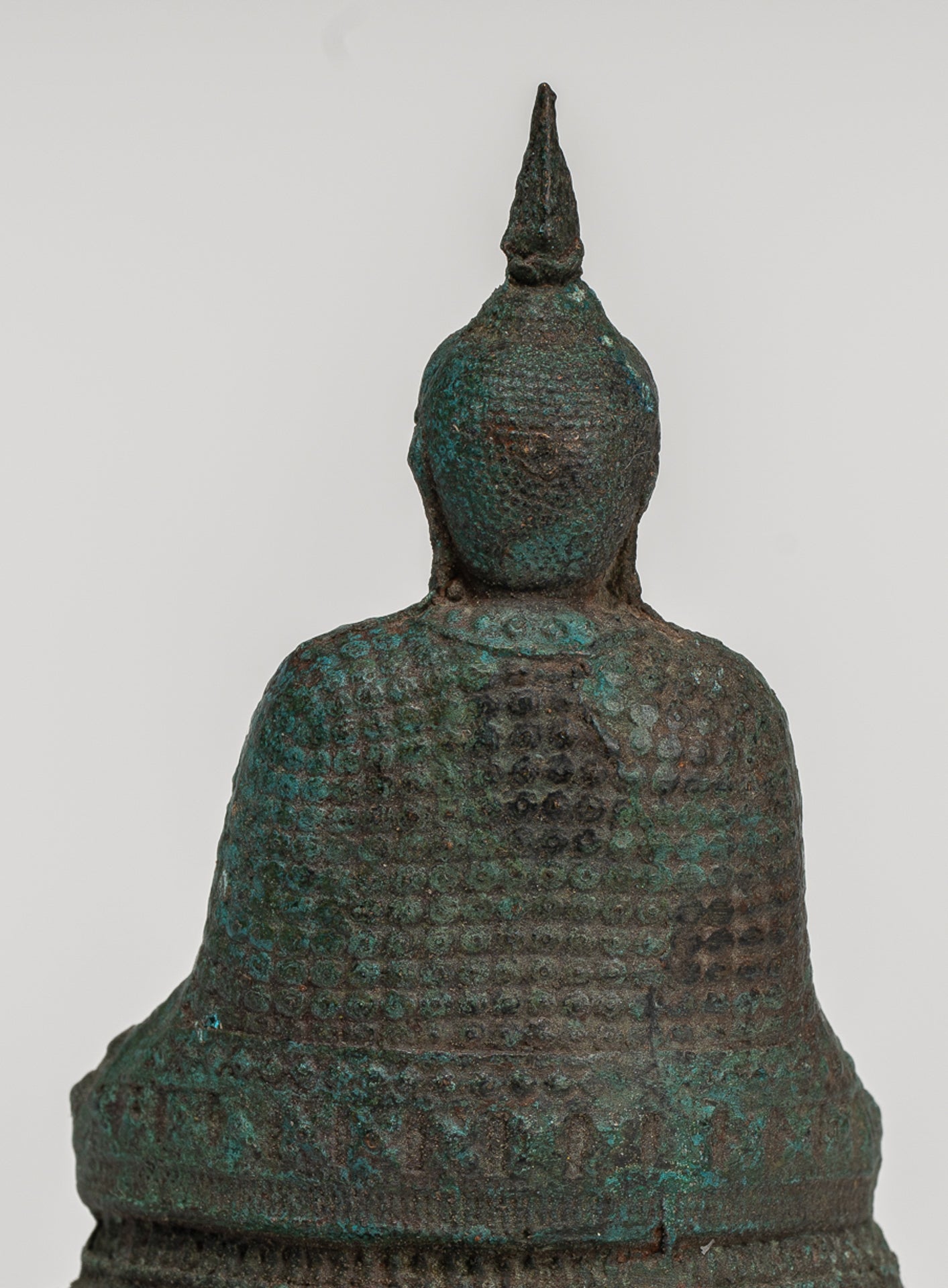 Buddha Sculpture - Antique Thai Style Bronze Seated Meditation Winter Buddha Statue - 12.5cm/5"