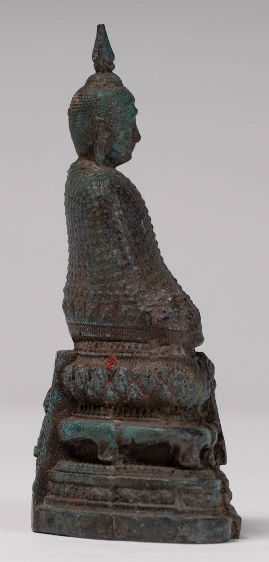 Sculpture de Bouddha – Statue de Bouddha d'hiver en bronze de style thaïlandais antique – 12,5 cm