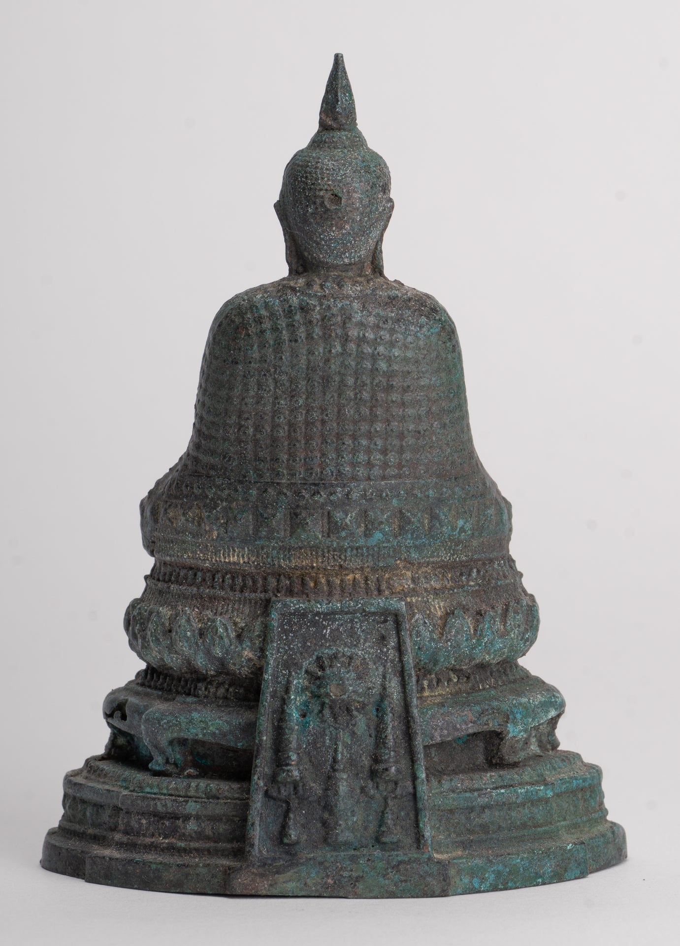 Buddha Sculpture - Antique Thai Style Bronze Seated Meditation Winter Buddha Statue - 12.5cm/5"