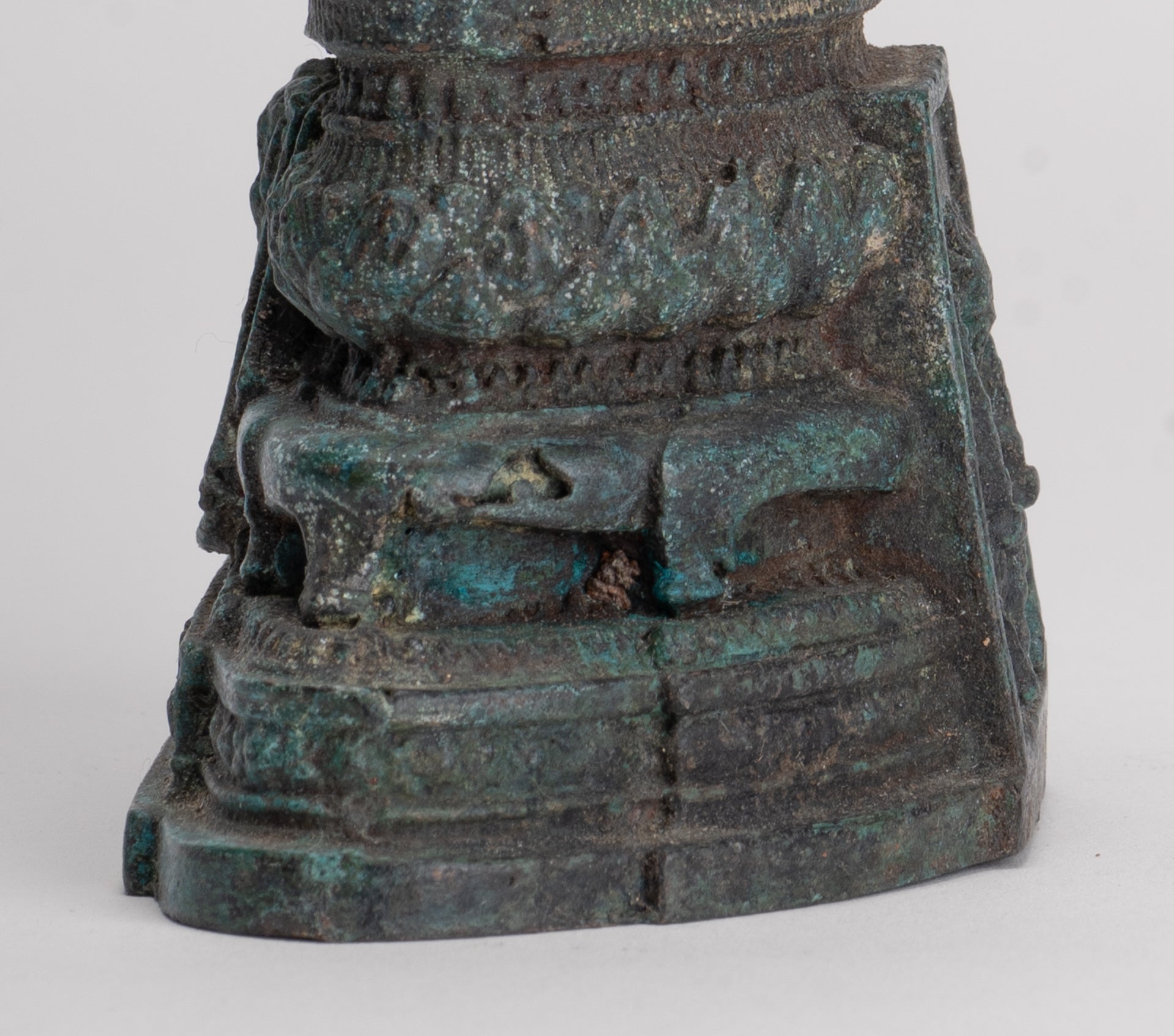 Buddha Sculpture - Antique Thai Style Bronze Seated Meditation Winter Buddha Statue - 12.5cm/5"