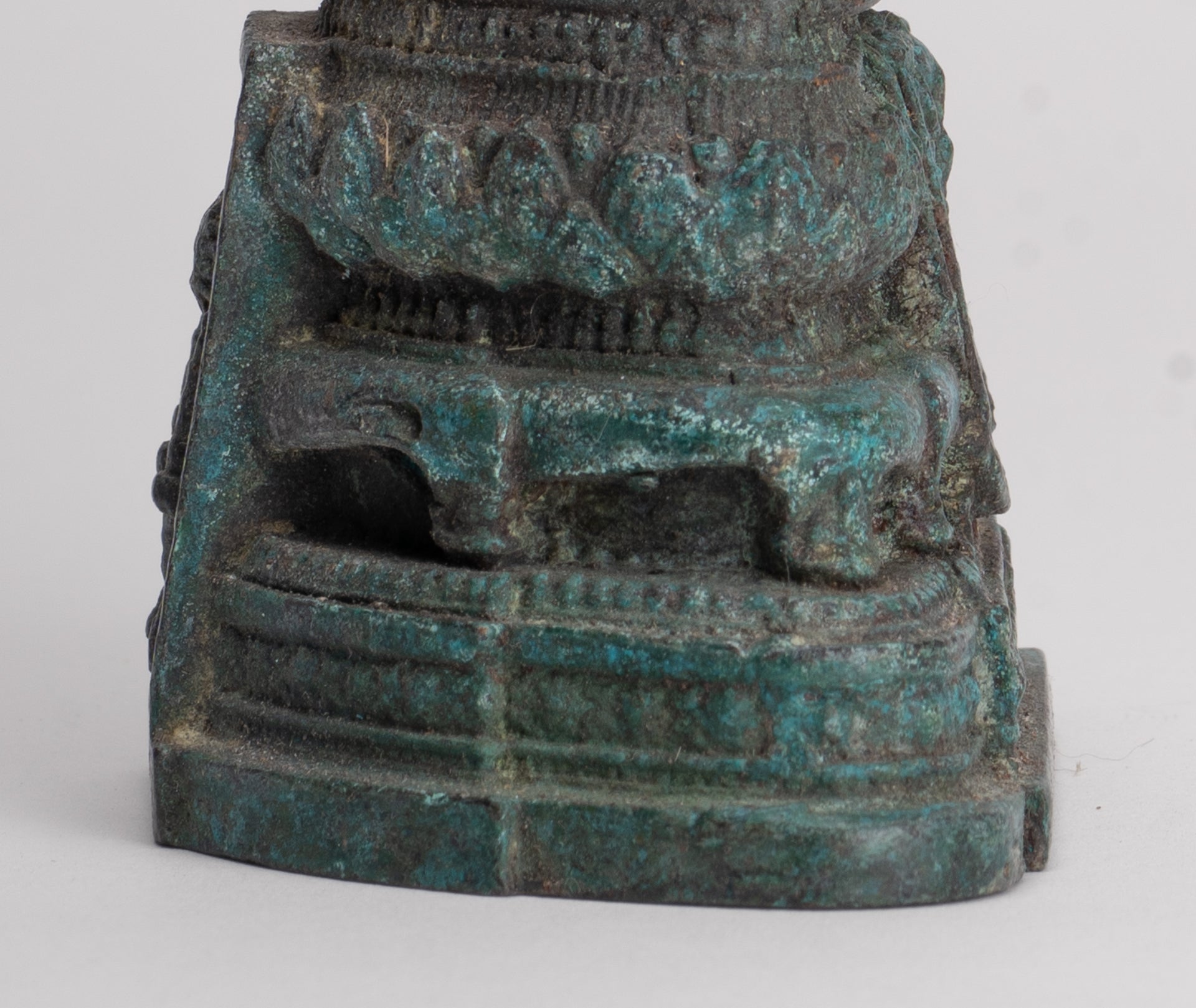 Buddha Sculpture - Antique Thai Style Bronze Seated Meditation Winter Buddha Statue - 12.5cm/5"