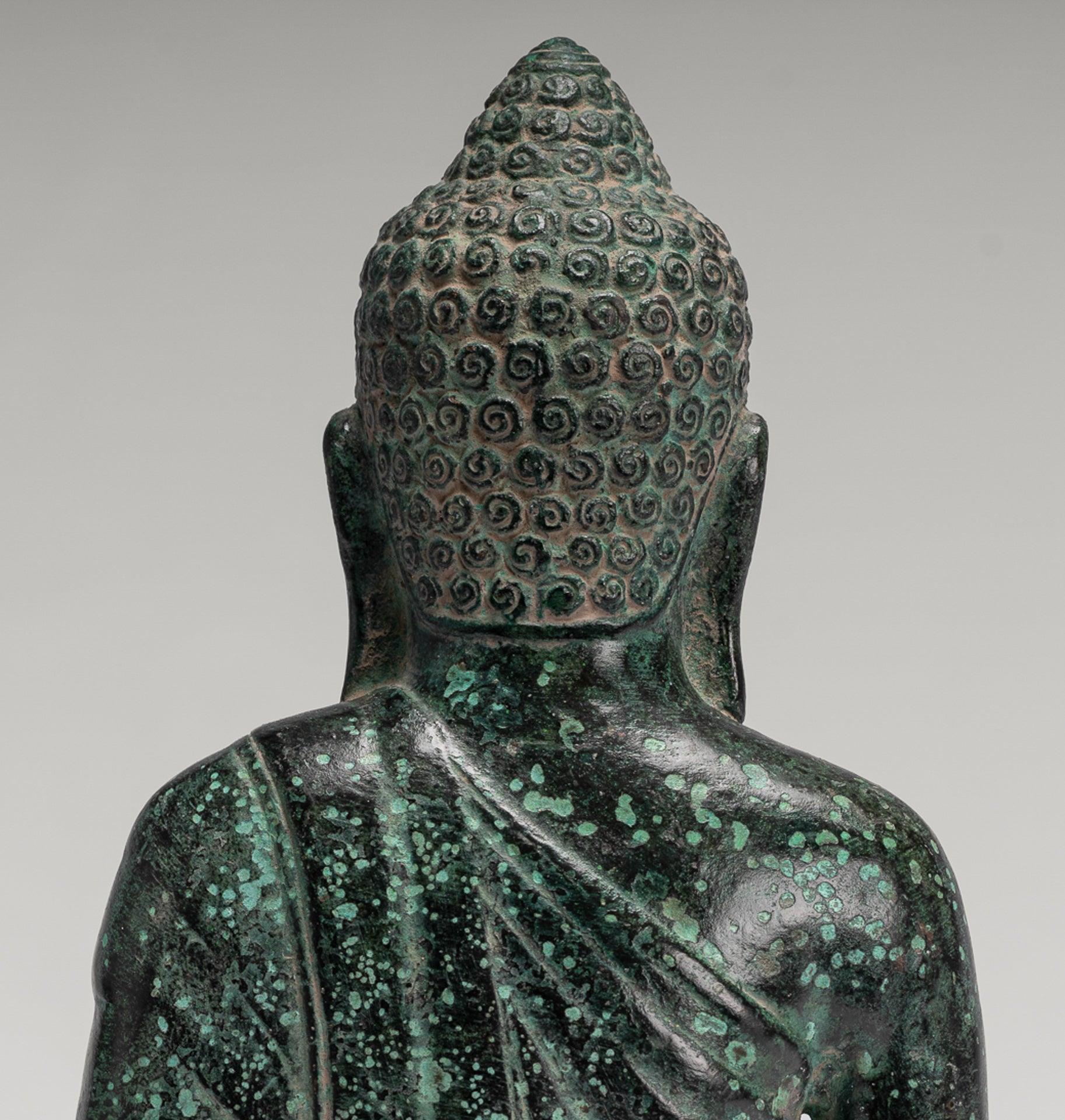 Buddha Statue - Buddha - Antique Khmer Style Seated Bronze Meditation Buddha Statue - 19cm/8"