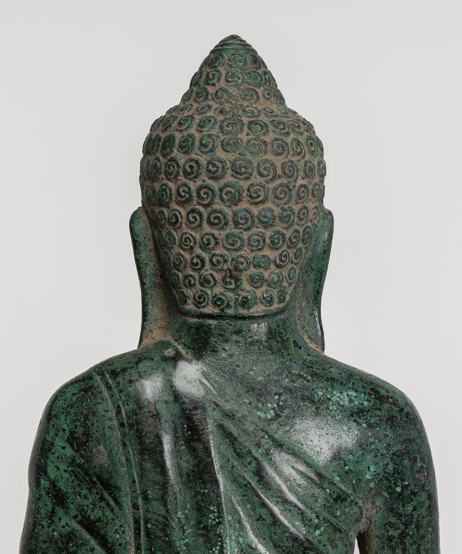 Buddha Statue - Buddha - Antique Khmer Style Seated Bronze Meditation Buddha Statue - 20cm/8"