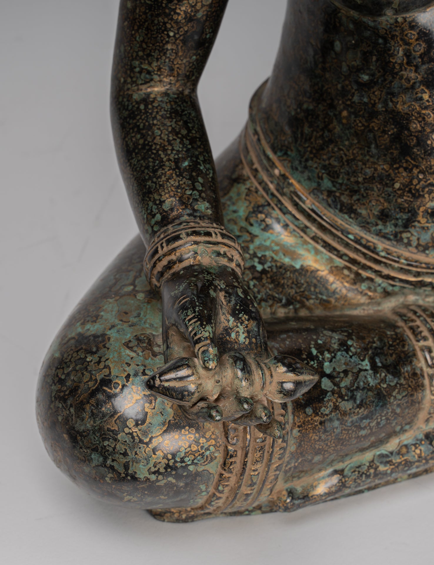 Buddha Statue - Antique Khmer Style Bronze Varada or Charity Angkor Wat Buddha Statue - 55cm/22"