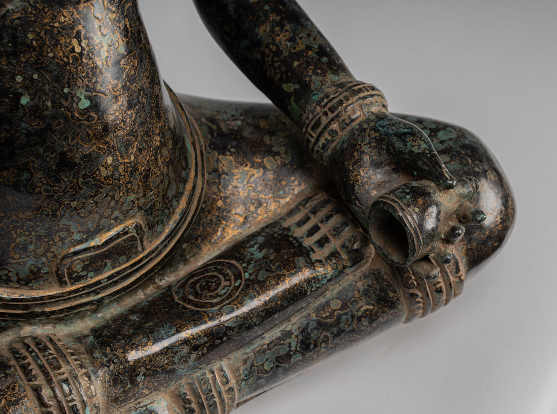 Buddha Statue - Antique Khmer Style Bronze Varada or Charity Angkor Wat Buddha Statue - 55cm/22"