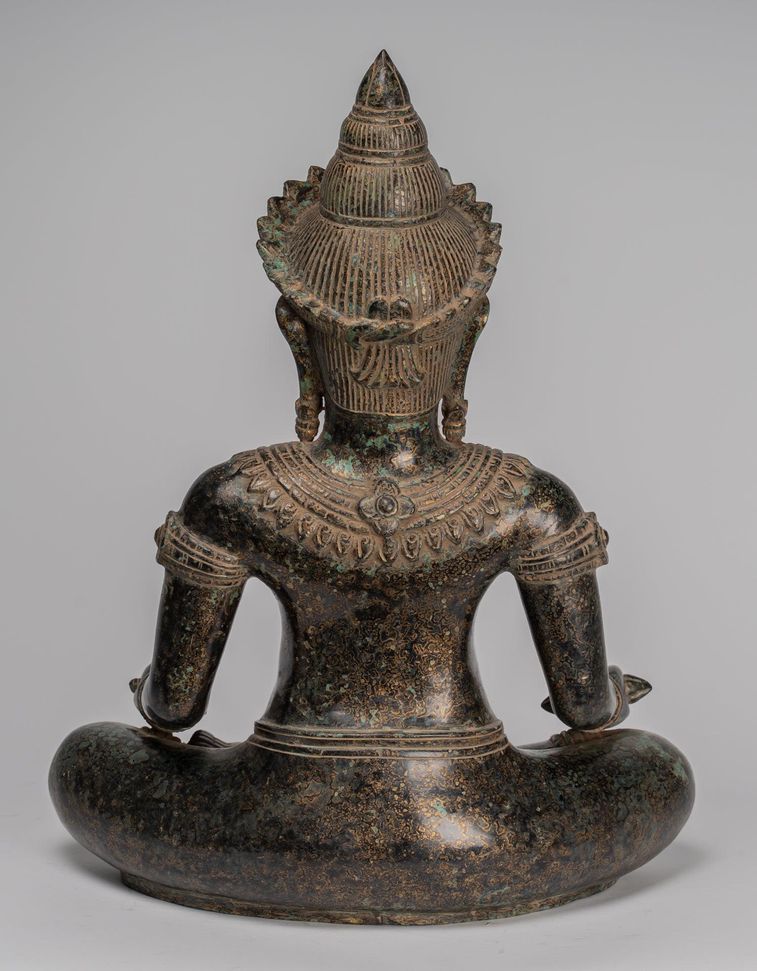 Buddha Statue - Antique Khmer Style Bronze Varada or Charity Angkor Wat Buddha Statue - 55cm/22"