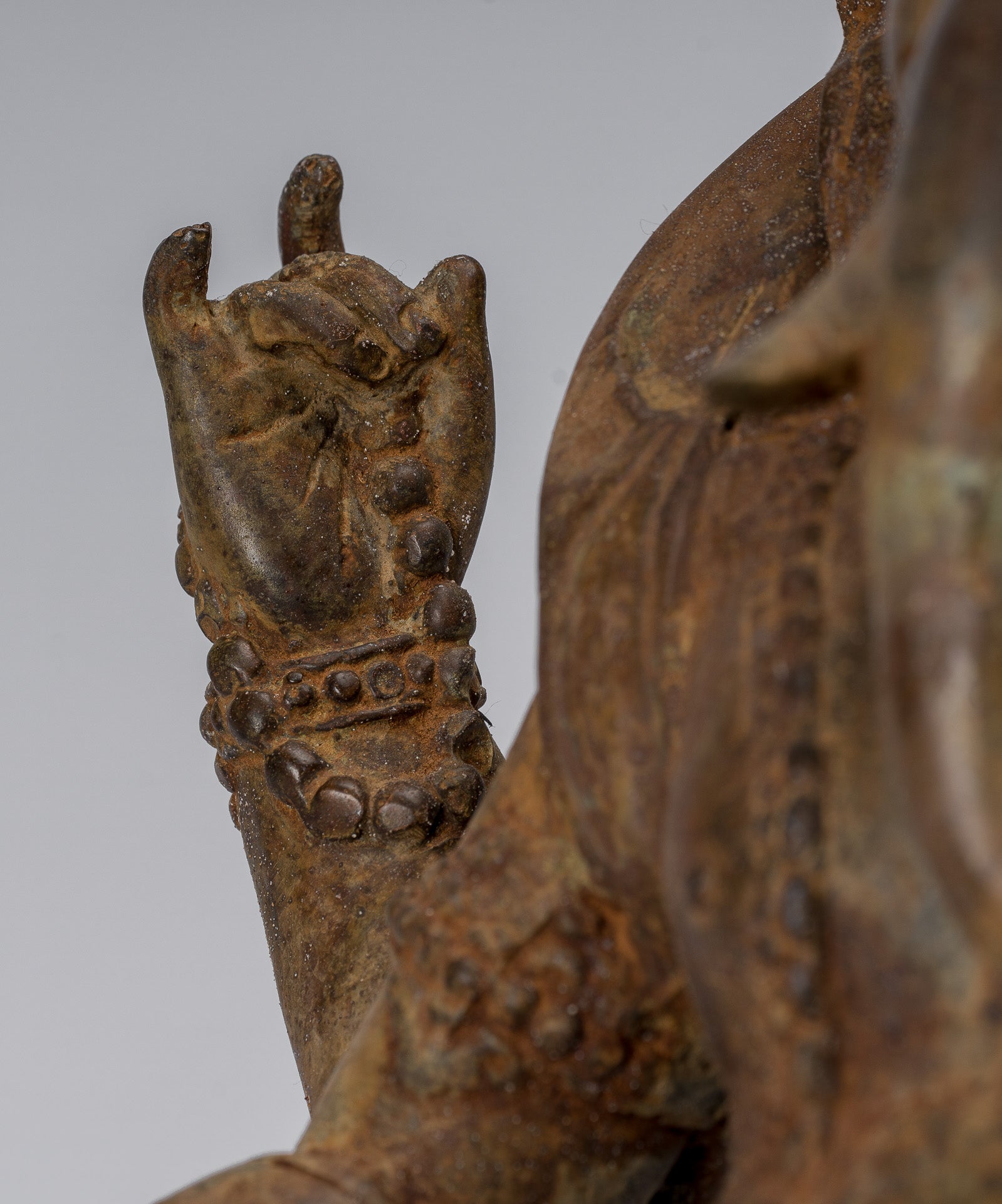 Ganesha Statue - Antique Javanese Style Bronze Seated Majapahit Ganesha Statue - 36cm/14"